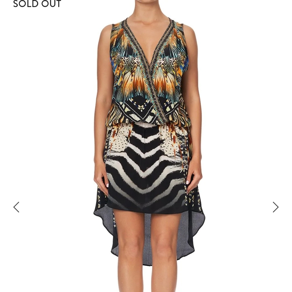 Camilla Lost Paradise cross over dress with long back Silk New Boutique Purchase